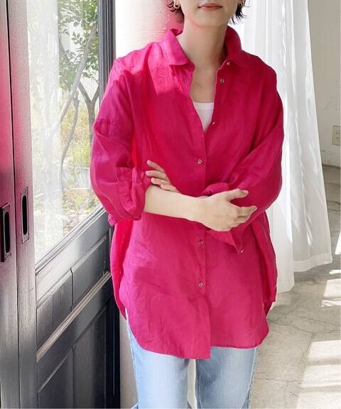 spick&span リネン100%シャツ Spick&Span|【再入荷】リネンビッグ