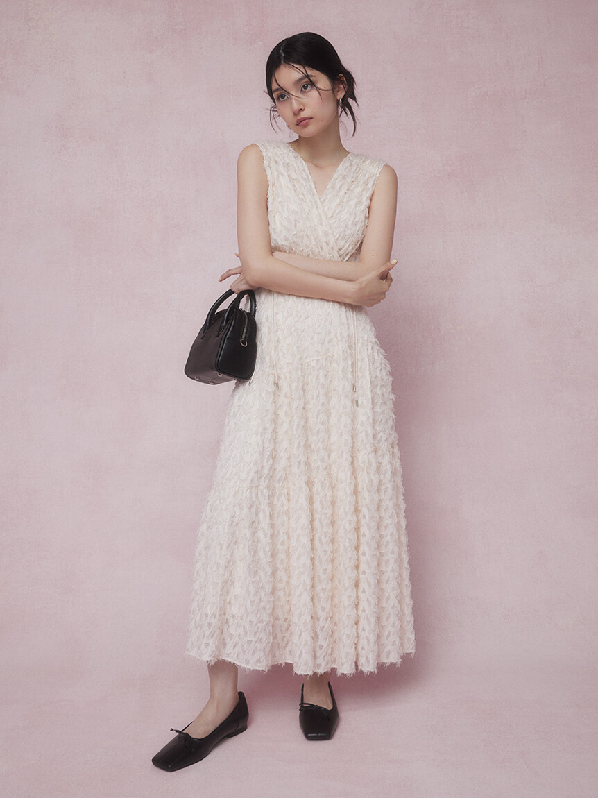 FRAYI.D フリンジジャガードカシュクールワンピース アイボリー 371b61cb.jpeg