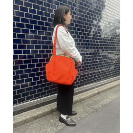 ナチュラル可愛い帆布の「がまぽちゃバッグ」