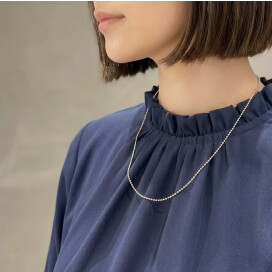 【期間限定スペシャルセール開催中！】■　Pt850 カットボールチェーンネックレス