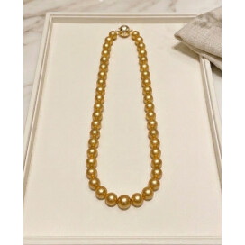 【至高の輝き】K18シロチョウパールネックレス（茶金）