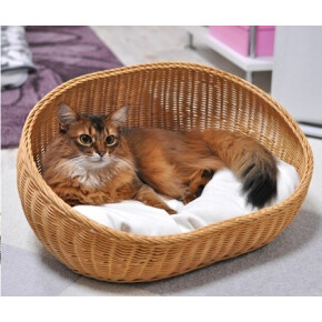 ラタンオーバルベッド