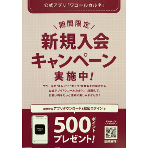500円分のポイントプレゼント！