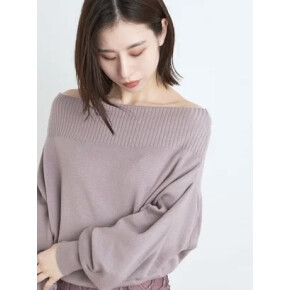 再入荷！ボートネックオフショルニットプルオーバー