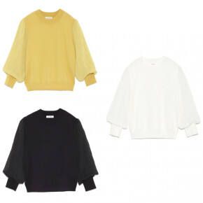 シフォンスリーブニットプルオーバー