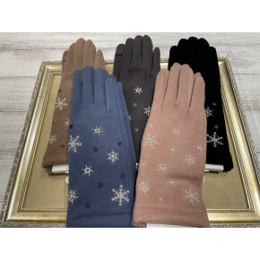 【渋谷ヒカリエShinQsパーツジョイスト】 〈LAURA ASHLEY〉雪柄刺繍の手袋