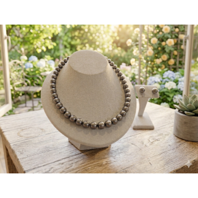 【ブラック南洋パール（黒蝶真珠）ネックレス・イヤリング】