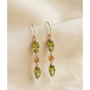 サマーSALE！　《8月誕生石》K18ペリドット・シトリンピアス