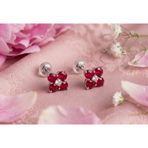 大決算セール開催中！50％OFF【プラチナ　ルビーダイヤモンド　ピアス】