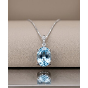 【3月の誕生石　アクアマリン　ペンダント】
