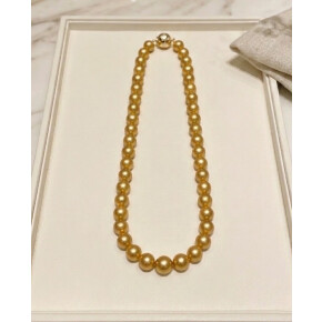 【至高の輝き】K18シロチョウパールネックレス（茶金）